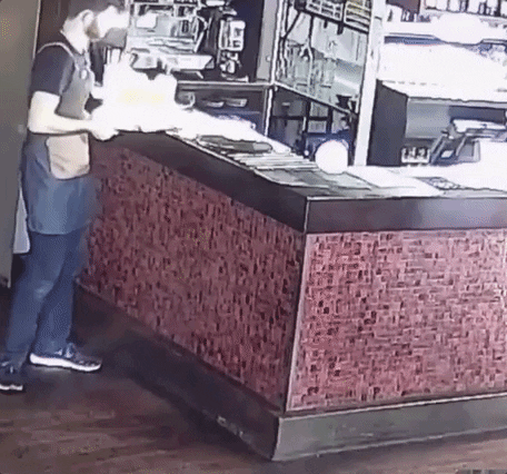 Waiter spilling beer and then freaking out